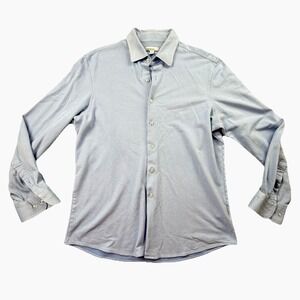 Bar III Slim Fit Stretch Dress Shirt Light Blue Mens L 16-16.5 34/35